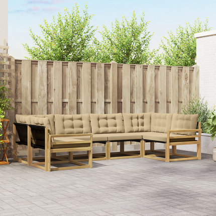 Utomhussoffset 6 st Vit och Beige