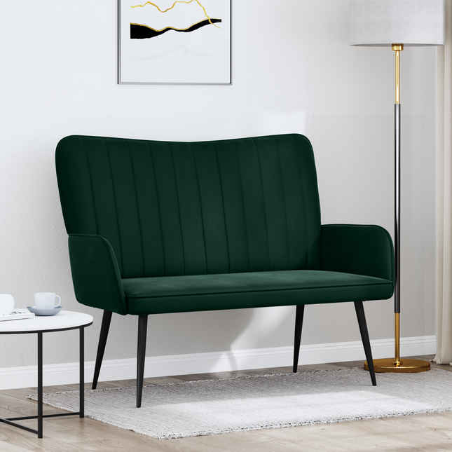 2-sits soffa Mörkgrön 115 x 61 x 87 cm Sammet