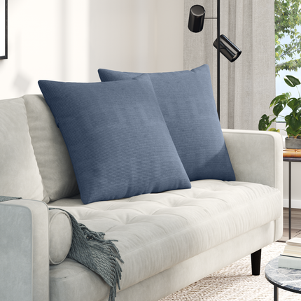 Sofakuddar 2 pcs Blå 80 x 80 cm Kordread tyg