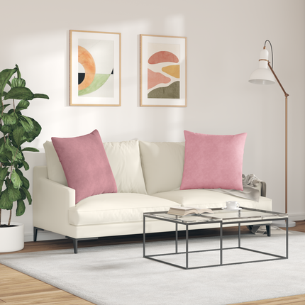 Sofakuddar 2 pcs Rosa 60 x 60 cm Kordread tyg