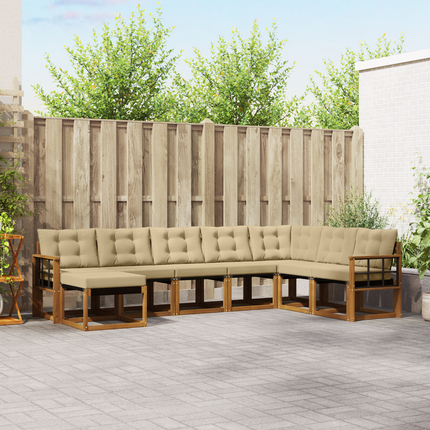 Utomhussoffset 8 st Naturlig och Beige