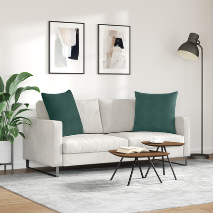 Sofakuddar 2 pcs Mörkgrön 60 x 60 cm Kordread tyg