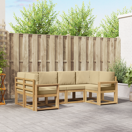 Utomhussoffset 6 st Vit och Beige