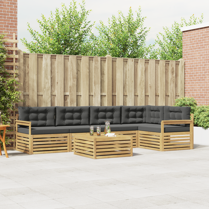 Utomhussoffset 6 st Vit och antracit Polyester
