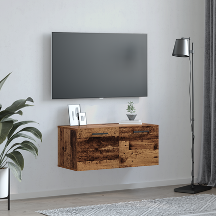 Väggskåp 80 x 36.5 x 35 cm Konstruerat trä Gammalt trä