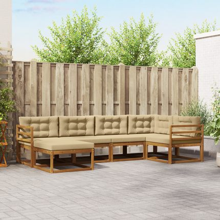 Utomhussoffset 6 st Naturlig och Beige