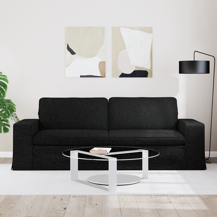 Soffa Svart 222 x 80 x 82 cm tyg