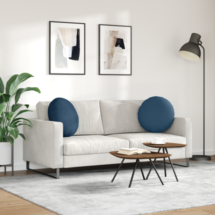 Sittkuddar 2 st tyg Blå Ø50 x 19 cm