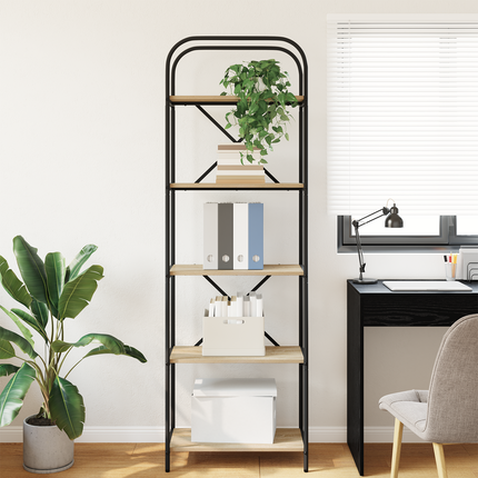 Hyllsystem 5 nivåer 60 x 30 x 183 cm Konstruerat trä Sonoma-ek