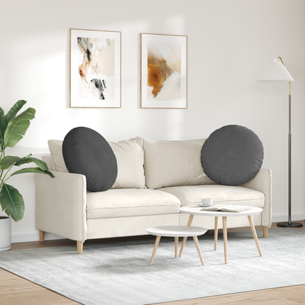 Sittkuddar 2 st Kordread tyg Mörkgrå Ø60 x 21 cm