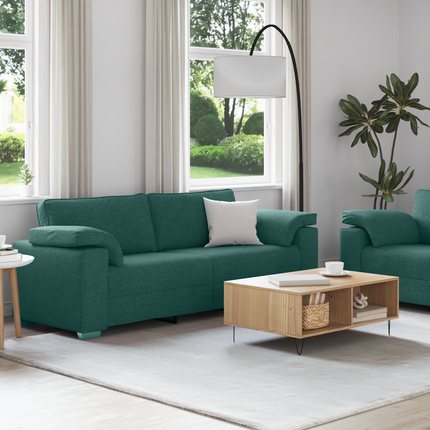 Soffa 2 st Mörkgrön tyg