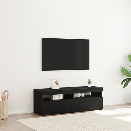 TV-skåp 120 x 35 x 40 cm Svart Ek Konstruerat trä