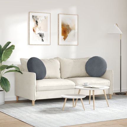 Sittkuddar 2 st Sammet Mörkgrå Ø50 x 19 cm