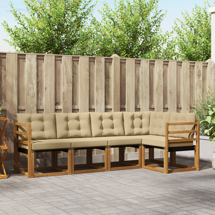 Utomhussoffset 5 st Naturlig och Beige