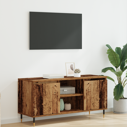 TV-skåp 104 x 35 x 50 cm Gammalt trä Konstruerat trä