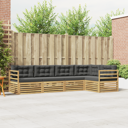 Utomhussoffset 5 st Vit och antracit Polyester