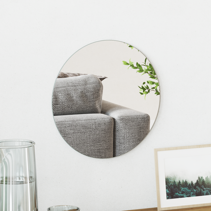 Väggspegel Rund Ø 30 cm härdat glas