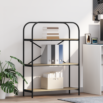 Hyllsystem 3 nivåer 80 x 30 x 109 cm Konstruerat trä Sonoma-ek