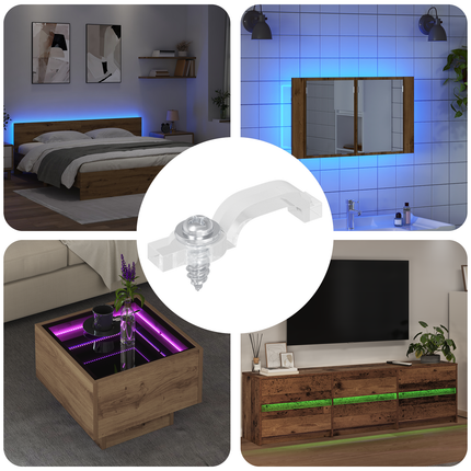 LED Strip Clips 23,8 mm 12 st Transparent Plast och Järn