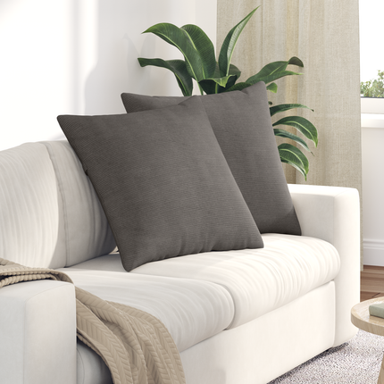 Sofakuddar 2 pcs Ljusgrå 60 x 60 cm Kordread tyg