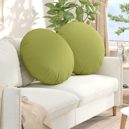Sittkuddar 2 st tyg Ljusgrön Ø60 x 21 cm
