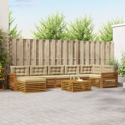 Utomhussoffset 8 st Naturlig och Beige