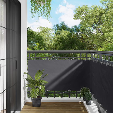 Balkong Skärm Antracit 75 x 200 cm PU-belagt oxford alu