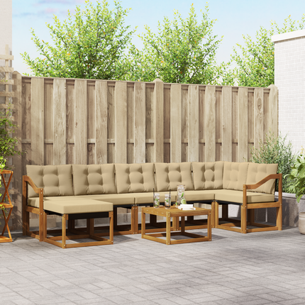 Utomhussoffset 8 st Naturlig och Beige