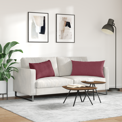 Sofakuddar 2 st tyg Vinröd 80 x 40 cm