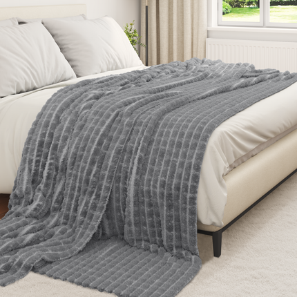 Kastfilt Mörkgrå 240 x 220 cm Fleece