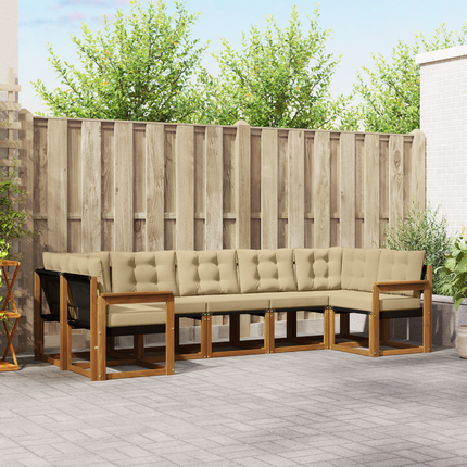 Utomhussoffset 7 st Naturlig och Beige