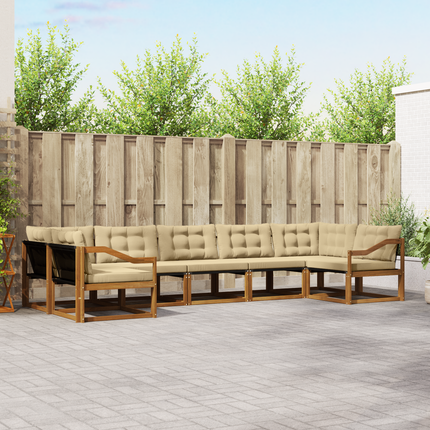 Utomhussoffset 7 st Naturlig och Beige