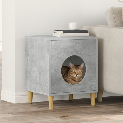 Katt hus Betong 42,5 x 40 x 53 cm Konstruerat trä