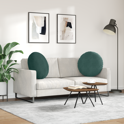 Sittkuddar 2 st Sammet Mörkgrön Diam. 60 x 21 cm