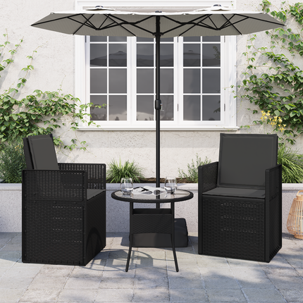 Sitt- och Ryggkuddar Polyester Antracit 47 x 45 x 2 cm