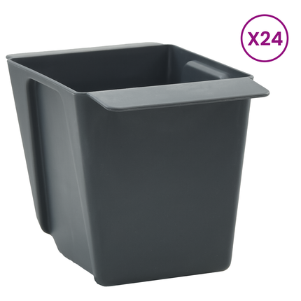 Blomlådor för Euro-pallar 12 st Grå 13,5 x 9 x 9,5 cm