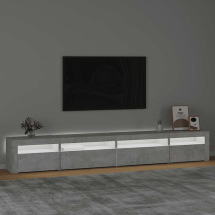 Tv-bänk med LED-belysning betonggrå 270x35x40 cm