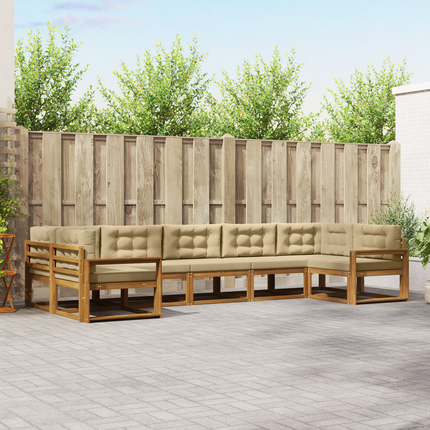 Utomhussoffset 7 st Naturlig och Beige