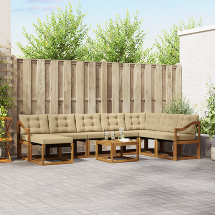Utomhussoffset 9 st Naturlig och Beige