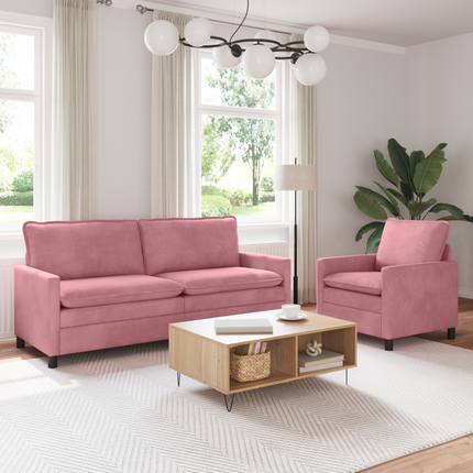 Soffset 2 st Rosa Sammet