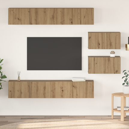 TV-bänkset 6 st Artisan Ek Konstruerat trä