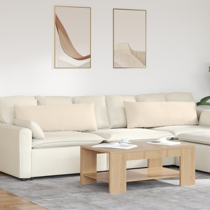 Sofakuddar 2 pcs Beige 120 x 40 cm tyg
