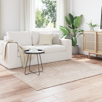 Områdesmattor Fyrkantig PALMERAS Beige 200 x 200 cm Polyester