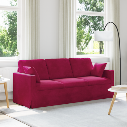 Soffa Vinröd 198 x 78 x 80 cm Sammet