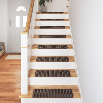 Självhäftande trappmattor 15 st 65 x 21 x 4 cm Non-Slip Brun