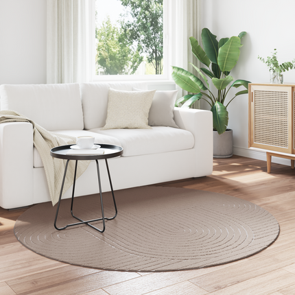 Inomhus och utomhus matta PALMERAS Beige Ø 200 CM Polyester