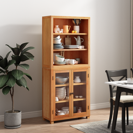 Förvaringsmöbelset 2 st Naturlig 80 x 35 x 185 cm Massivt Ekträ