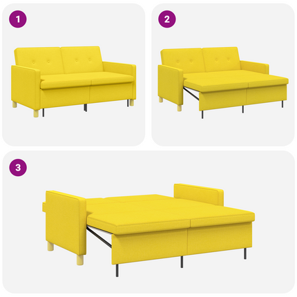 Pull Out Sofa Bed Ljusgul Tyg