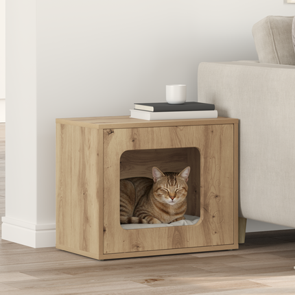 Katt hus Artisan Ek 51 x 30 x 42,5 cm Konstruerat trä