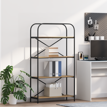 Hyllsystem 4 nivåer 80 x 30 x 146 cm Konstruerat trä Artisan Ek